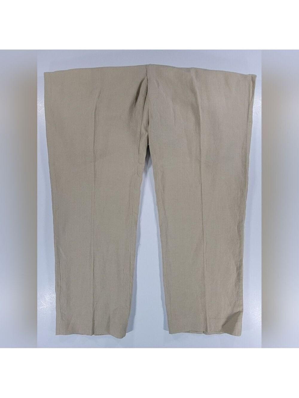 Vintage Polo Ralph Lauren Linen Silk Pants Tan Beige Mens 38x30 Flat Front Chino - Picture 5 of 12